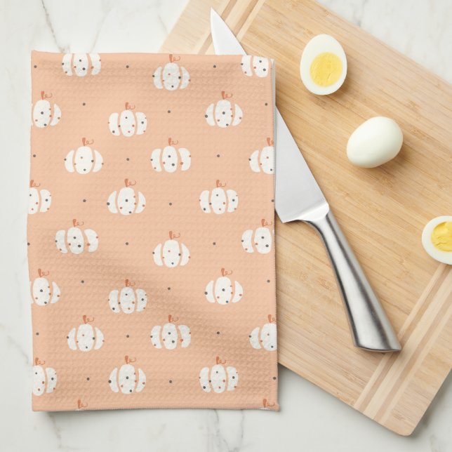 Abstract Pumpkin Pattern Kitchen Towel (Quarter Fold)