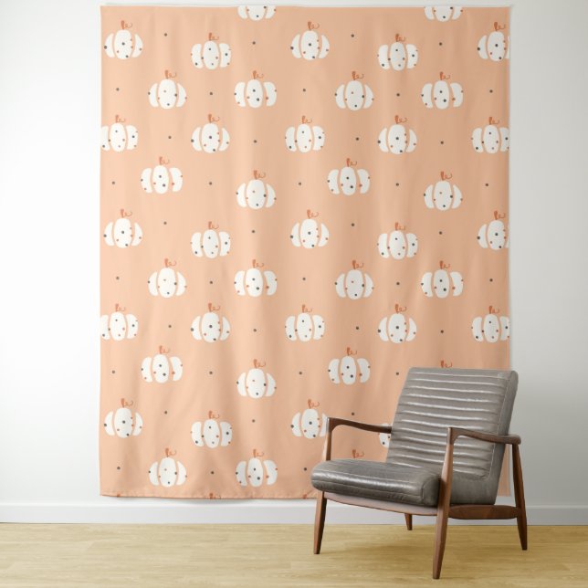 Abstract Pumpkin Pattern Tapestry (In Situ)