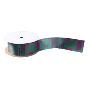 Abstract Puple / Turquoise Ribbon Satin Ribbon