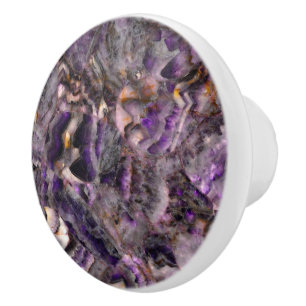 Abstract purple amethyst quartz marble granite ceramic knob