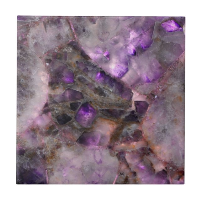 Abstract purple amethyst quartz marble granite  ceramic tile (Front)