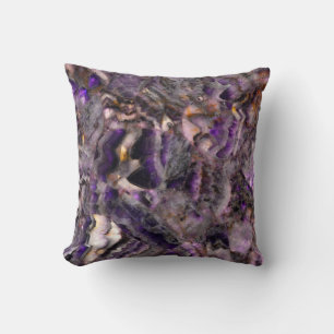 Abstract purple amethyst quartz marble granite cushion