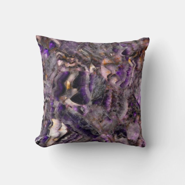 Abstract purple amethyst quartz marble granite  cushion (Front)