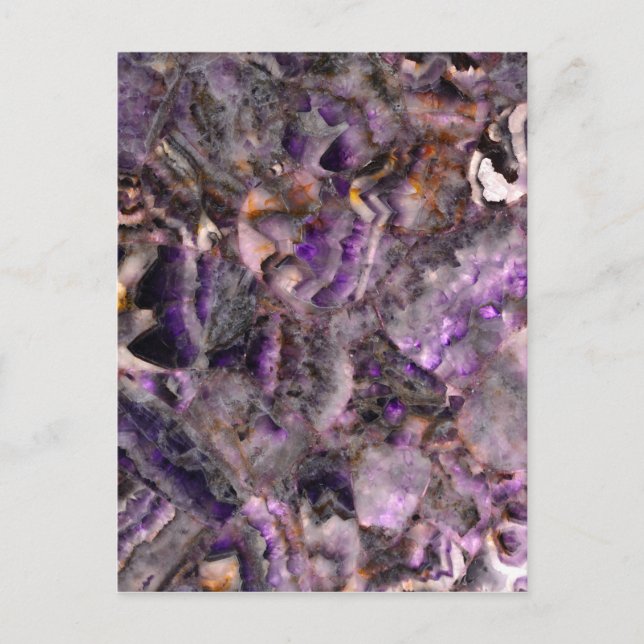 Abstract purple amethyst quartz marble granite  postcard (Front)
