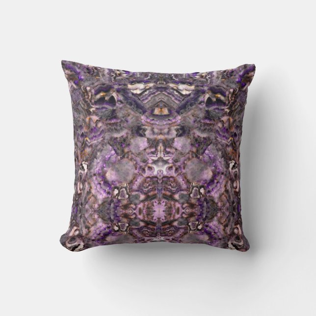 Abstract purple Amethyst Quartz, purple granite Cushion (Front)