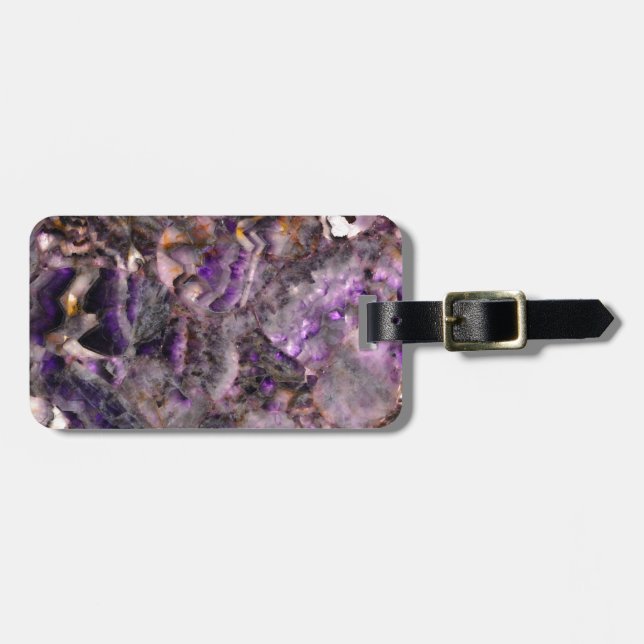 Abstract purple Amethyst Quartz, purple granite Luggage Tag (Front Horizontal)