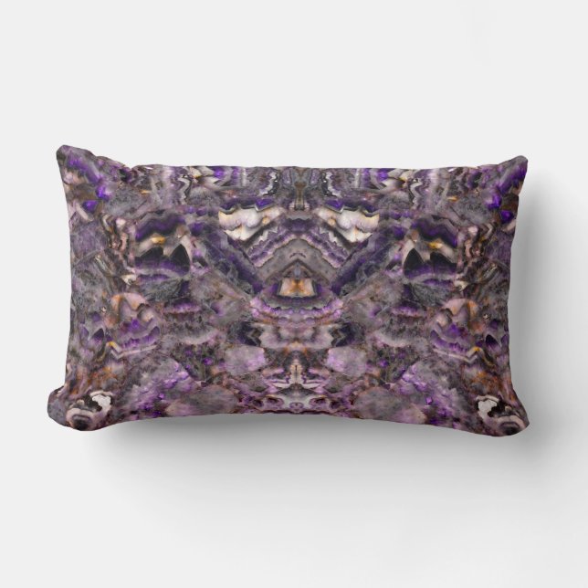 Abstract purple Amethyst Quartz, purple granite Lumbar Cushion (Front)