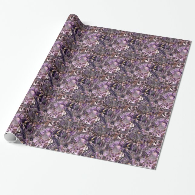 Abstract purple Amethyst Quartz, purple granite Wrapping Paper (Unrolled)