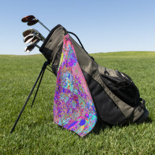 Abstract Purple and Blue Hydrangea with Magenta Golf Towel