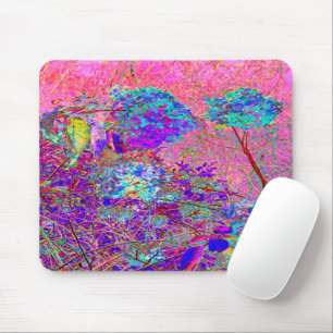 Abstract Purple and Blue Hydrangea with Magenta Mouse Pad