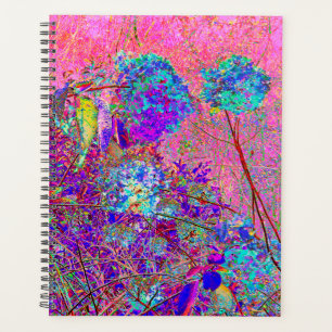 Abstract Purple and Blue Hydrangea with Magenta Planner
