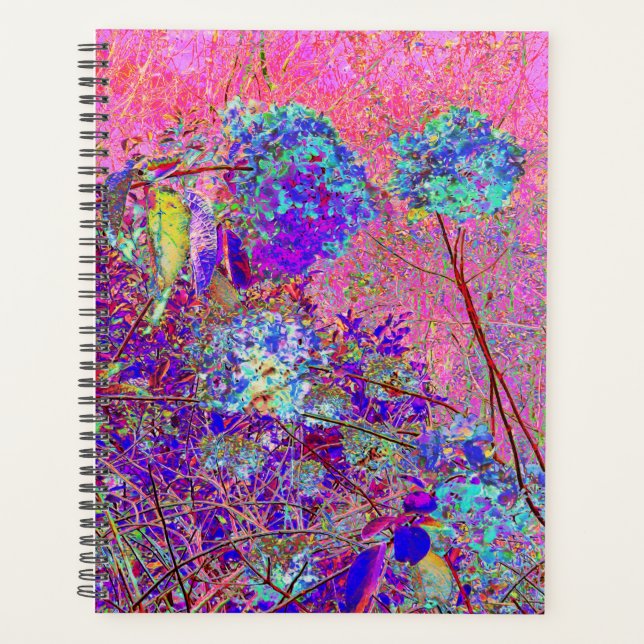 Abstract Purple and Blue Hydrangea with Magenta Planner (Front)