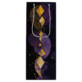 Abstract Purple and Gold Wine Gift Bag