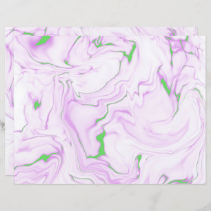 Abstract Purple And Green Marble Scrapbook Paper