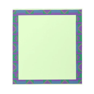 Abstract Purple and Green Pattern with Diamonds Notepad
