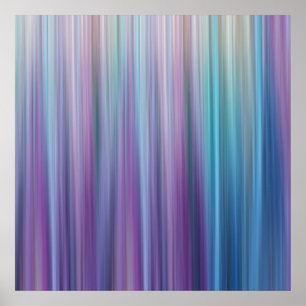 Abstract Purple and Teal Gradient Stripes Pattern Poster