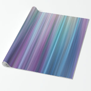 Abstract Purple and Teal Gradient Stripes Pattern Wrapping Paper