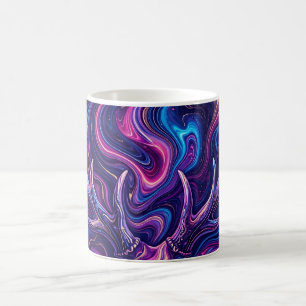 Abstract Purple Antler Liquid Coffee Mug