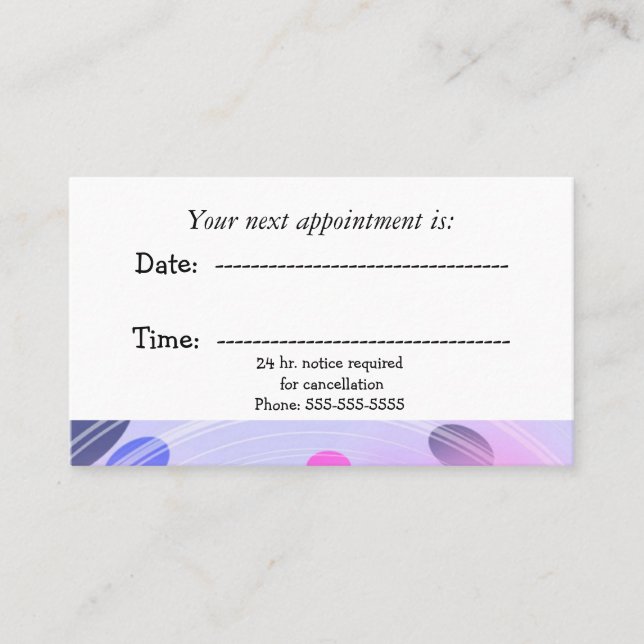 Abstract Purple Beans Medical Appointment (Front)