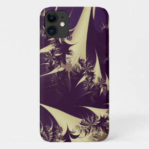 Abstract Purple Beige Fractal Spikes iPhone 11 Case