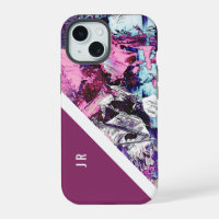 abstract purple + berry tone chic cool marble