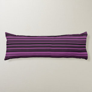 Abstract Purple Black Stripes Body Cushion
