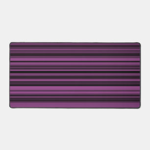 Abstract Purple Black Stripes Desk Mat