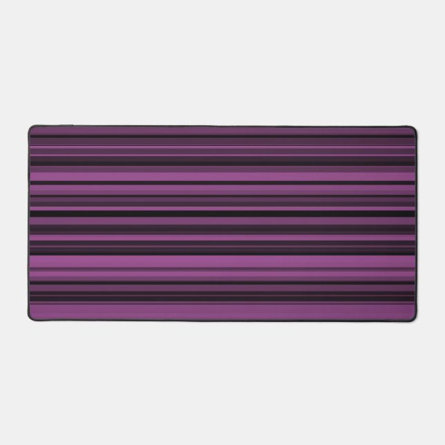 Abstract Purple Black Stripes Desk Mat (Front)