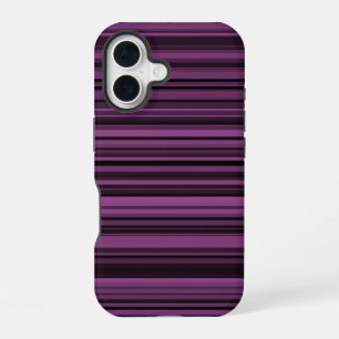 Abstract Purple Black Stripes iPhone 16 Case