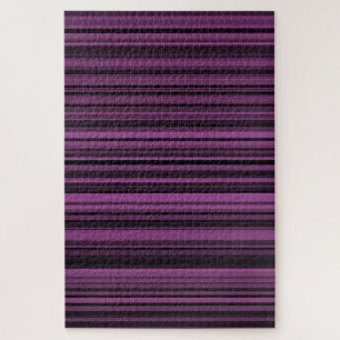 Abstract Purple Black Stripes Jigsaw Puzzle
