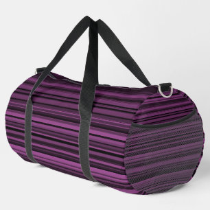 Abstract Purple Black Stripes Large Duffle Bag