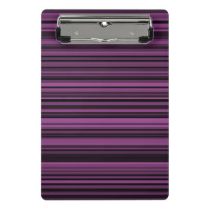 Abstract Purple Black Stripes Mini Clipboard