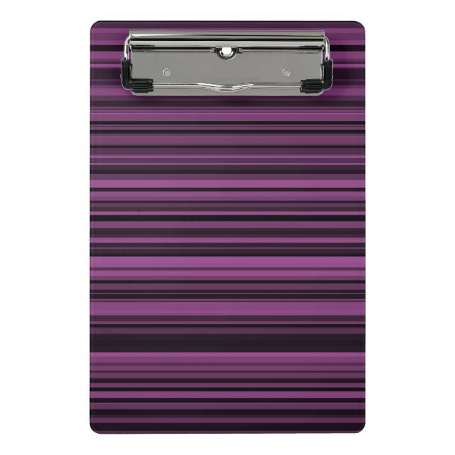 Abstract Purple Black Stripes Mini Clipboard (Front)