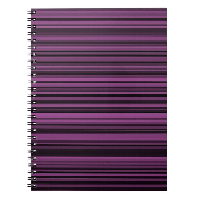 Abstract Purple Black Stripes Notebook (Front)