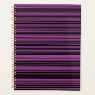 Abstract Purple Black Stripes Planner