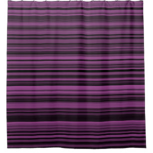 Abstract Purple Black Stripes Shower Curtain