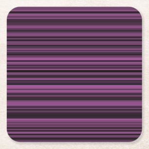 Abstract Purple Black Stripes Square Paper Coaster