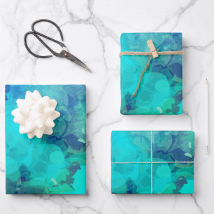 Abstract Purple Blue Alcohol Ink Abstract Wrapping Paper Sheet