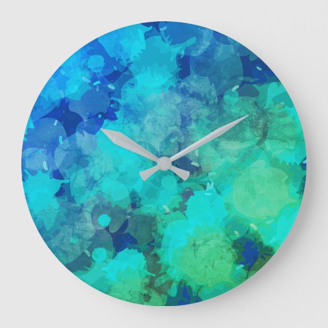 Abstract Purple Blue Colour Abstract Large Clock (Front)