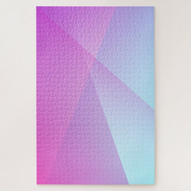 Abstract Purple Blue Geometric Ombre Gradient Jigsaw Puzzle (Vertical)