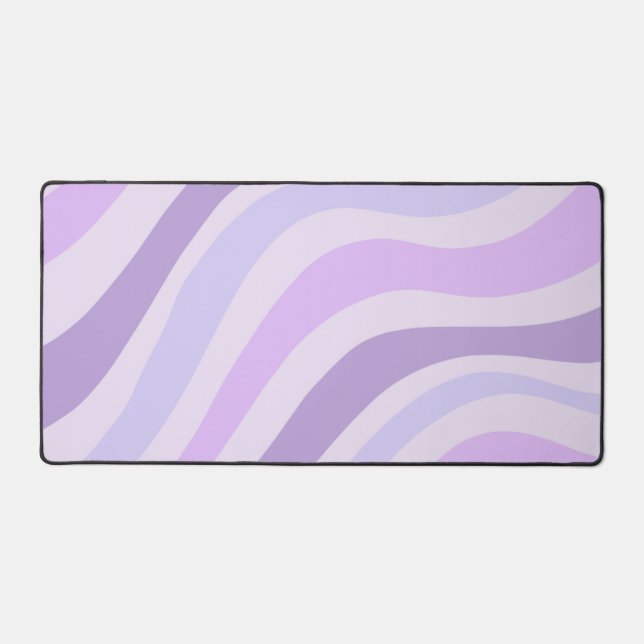 Abstract Purple Blue Groovy Stripe Liquid Pattern Desk Mat (Front)