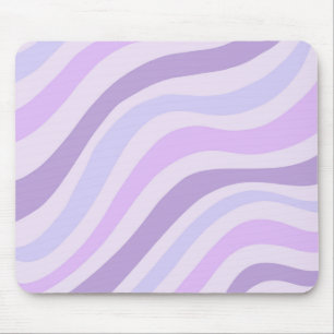 Abstract Purple Blue Groovy Stripe Liquid Pattern Mouse Pad