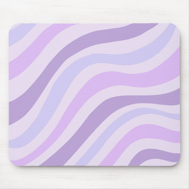 Abstract Purple Blue Groovy Stripe Liquid Pattern Mouse Pad (Front)