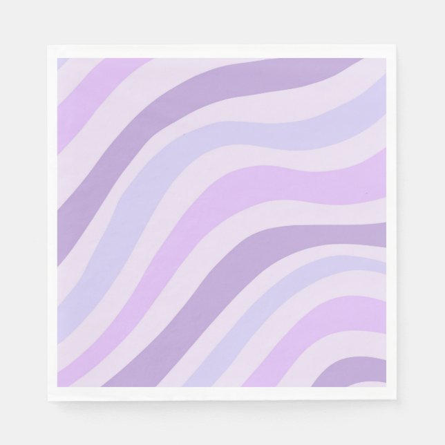 Abstract Purple Blue Groovy Stripe Liquid Pattern Napkin (Front)