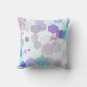 Abstract Purple-Blue Hexagon - Shape Pattern Cushion