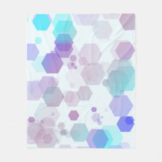 Abstract Purple-Blue Hexagon - Shape Pattern Throw Fleece Blanket