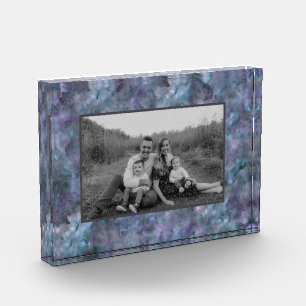 Abstract purple blue teal quartz marble granite photo block