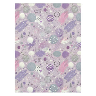 Abstract Purple Circles with Paint Strips Accents Tablecloth