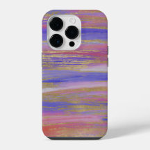 Abstract Purple, Coral and Gold Painted Strokes