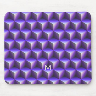 Abstract Purple Cube Block Pattern Mouse Pad